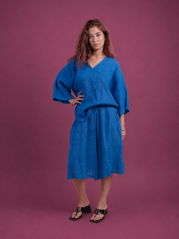 Zip culotte λινή