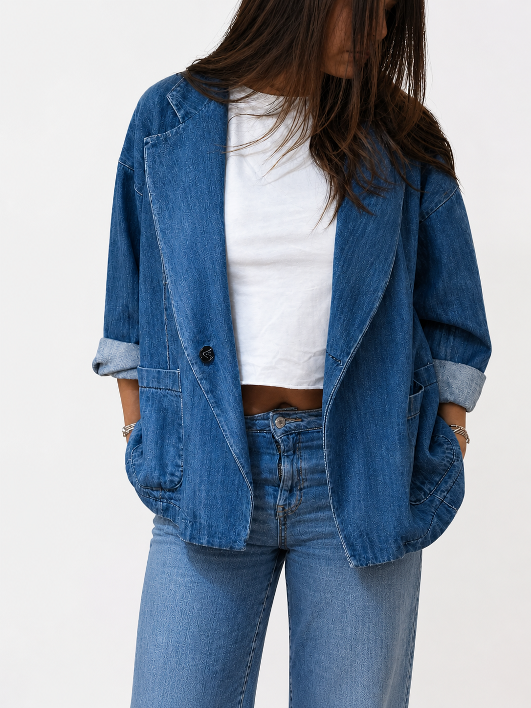 Oversized Denim Σακάκι