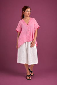 Zip culotte λινή